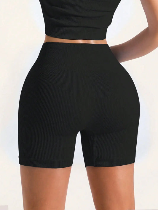 Women's Shorts, Outdoor Vacation Wear, Solid Color Versatile, High Waist Shorts For Summer,