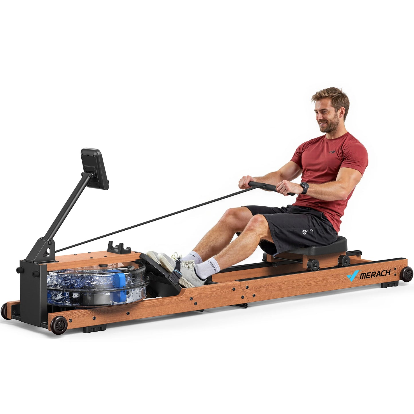 Foldable Water Rowing Machines with Monitor & Comfortable Seat