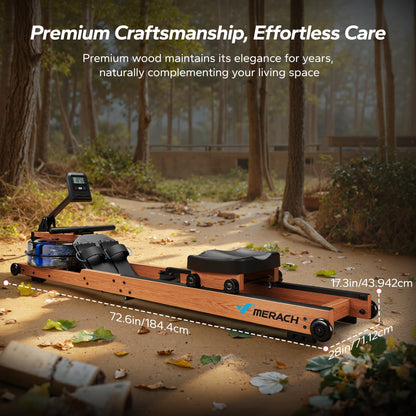 Foldable Water Rowing Machines with Monitor & Comfortable Seat