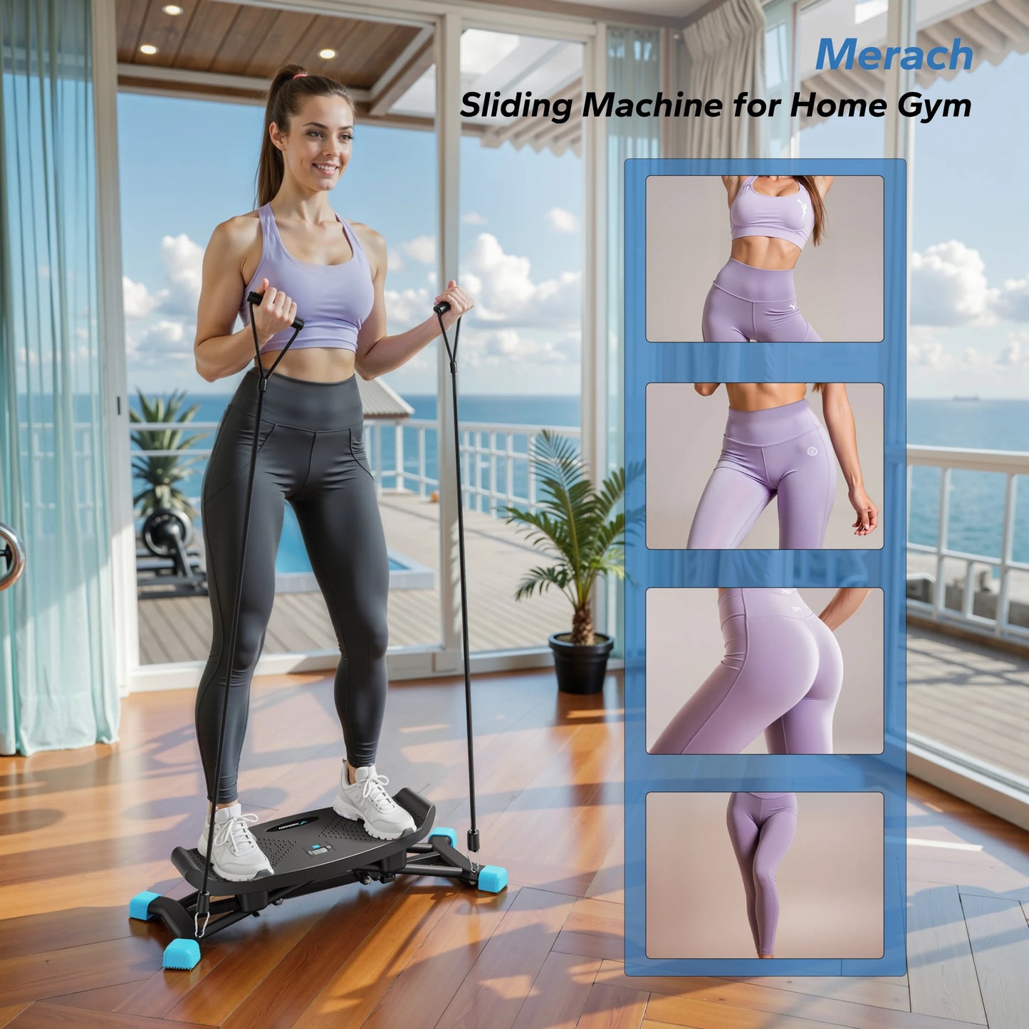 Simulated Ski Training Machine: Leg Exercise Cardio Fitness Full Body Aerobic Exercise Equipment