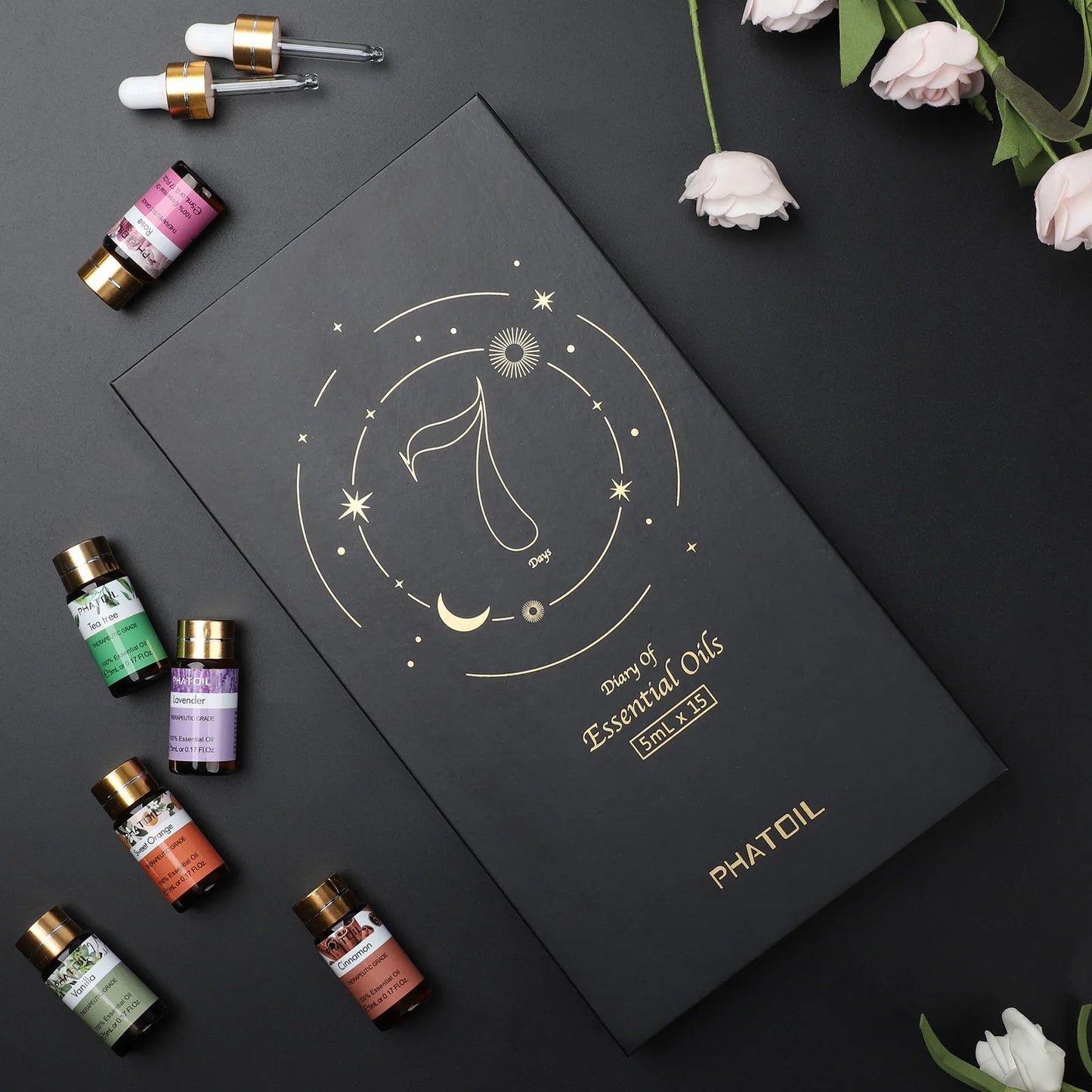 15pcs Natural Plant Aroma Essential Oil set: Eucalyptus Vanilla Mint Lavender Rose Tea Tree Oil