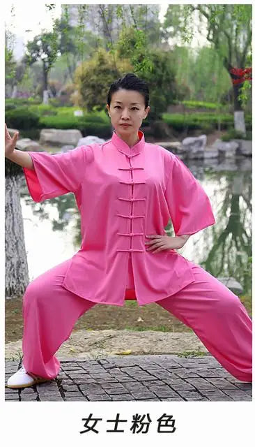 Yang Tai chi cotton short sleeved summer men's and women's adult martial arts clothing