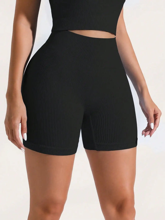 Women's Shorts, Outdoor Vacation Wear, Solid Color Versatile, High Waist Shorts For Summer,