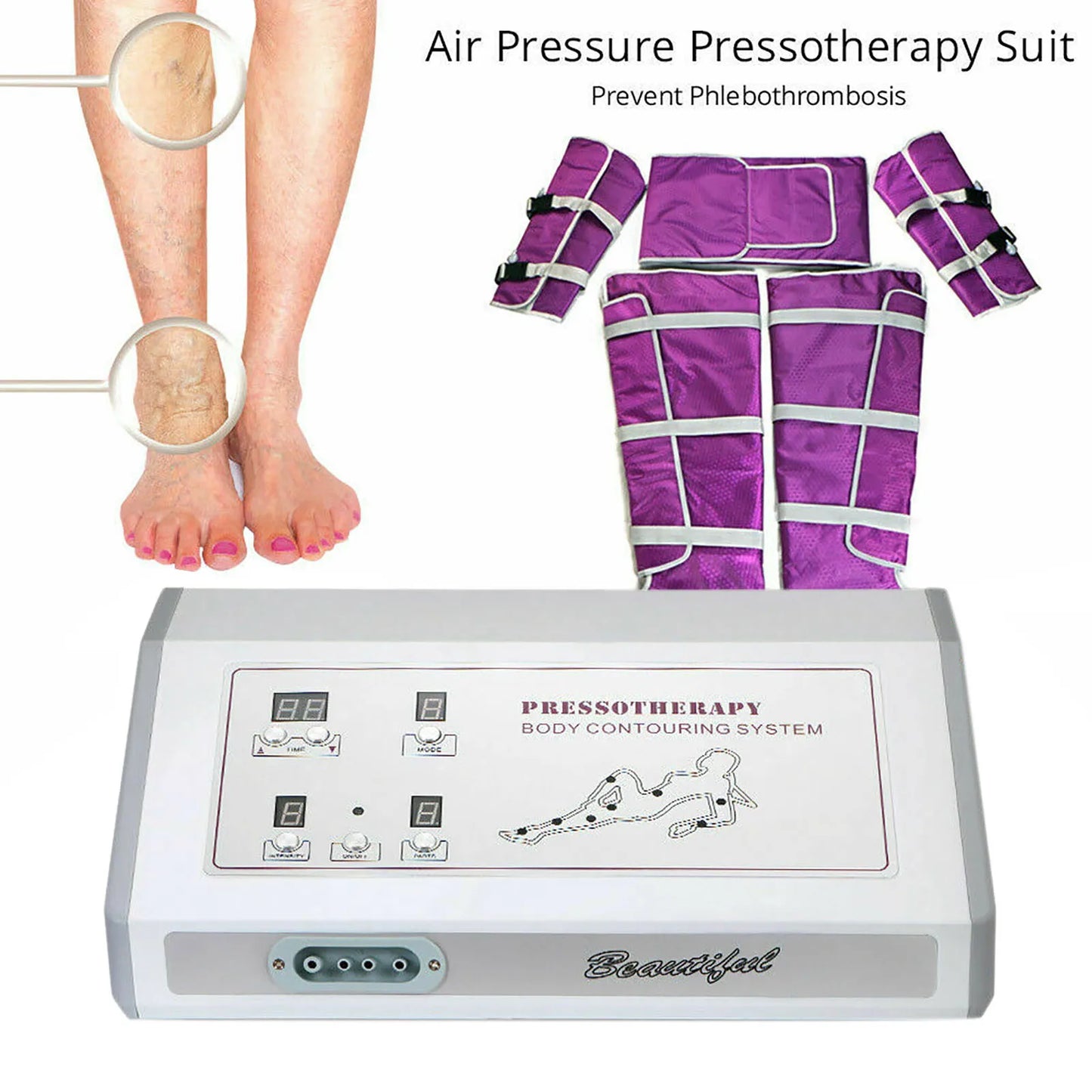 Pressotherapy Air Pressure Slimming Suit, Leg Foot Ankles Detoxification/Beauty Massager