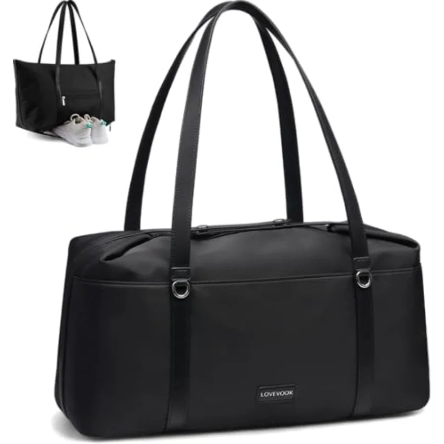 LOVEVOOK Gym Bag for Women, Small Sport Duffle with Shoe Compartment, Weekender Travel Tote for Work Yoga Workout