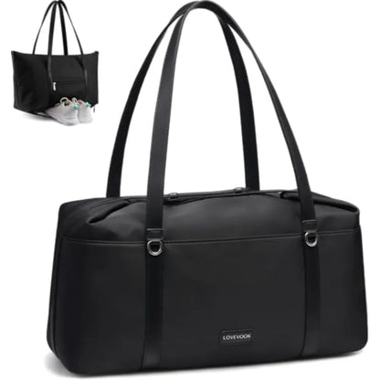 LOVEVOOK Gym Bag for Women, Small Sport Duffle with Shoe Compartment, Weekender Travel Tote for Work Yoga Workout