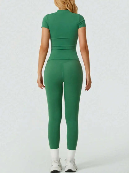 Women's Casual Short Sleeve Top And Long Pants Yoga/Fitness Set Summer