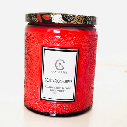 Embossed Glass Clean Burn Soy Wax Aromatherapy Candle