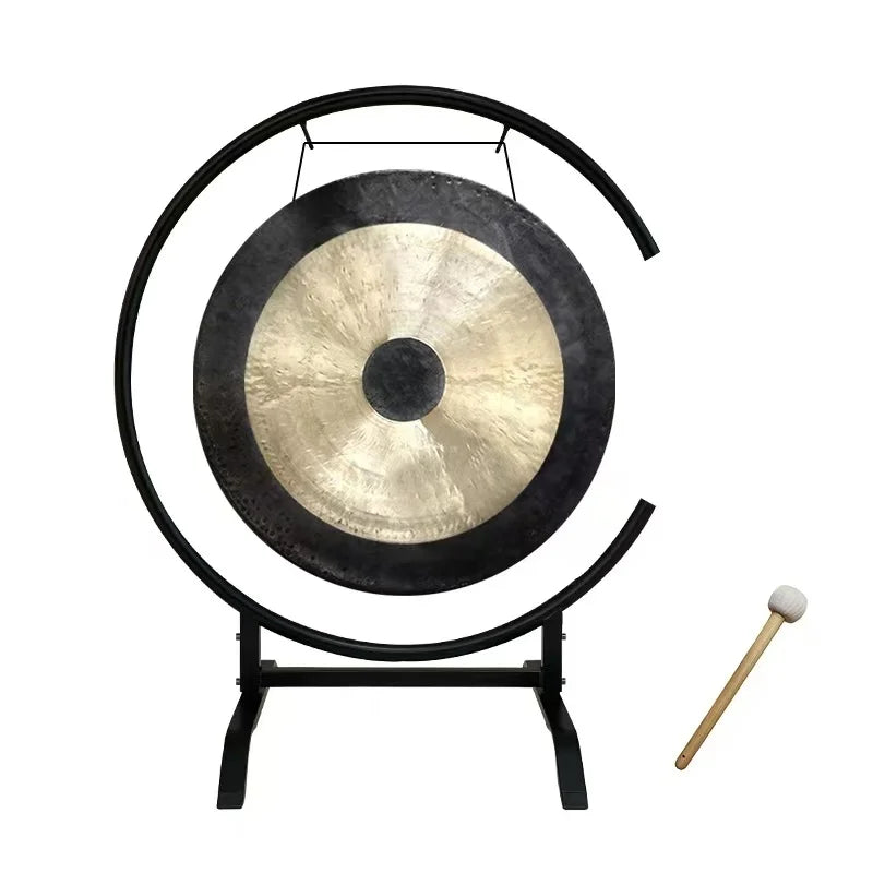18in Sound Healing Gong on The Seaside C-Stand Traditional Gong with Mallet for Therapy Yoga