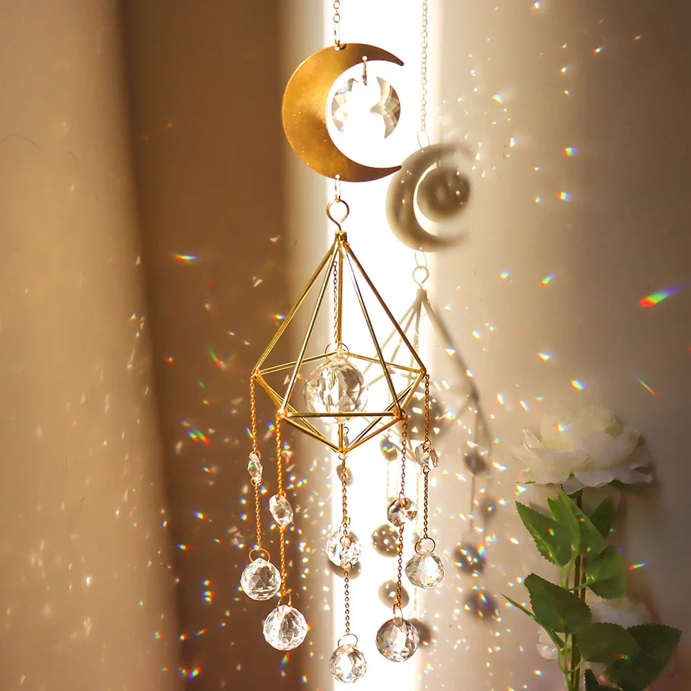 Crystal Wind Chime Star Moon Sun Catchers