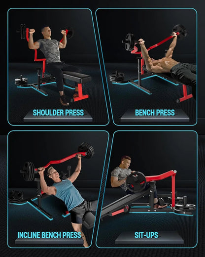 Chest Press Machine with Adjustable Bench and Converging Arms Bench Press
