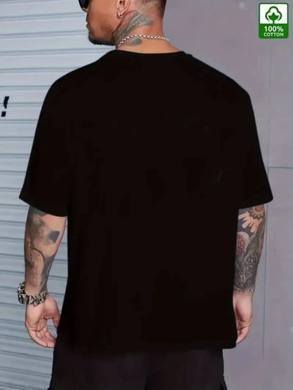 Men'S Casual Crew Neck T-Shirt with Tai Chi Yin Yang Print