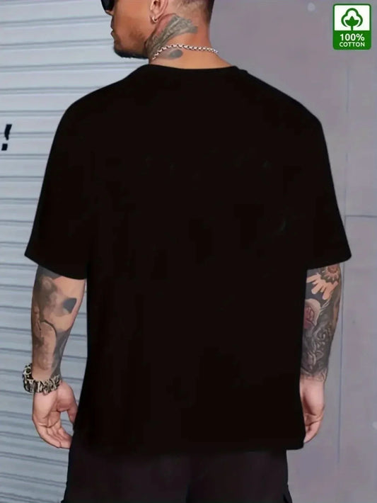 Men'S Casual Crew Neck T-Shirt with Tai Chi Yin Yang Print