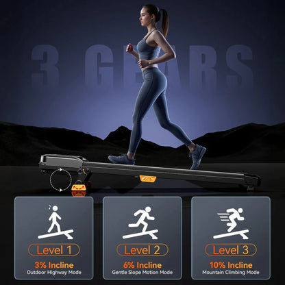 Portable Incline Treadmill with LED Display & Remote Control