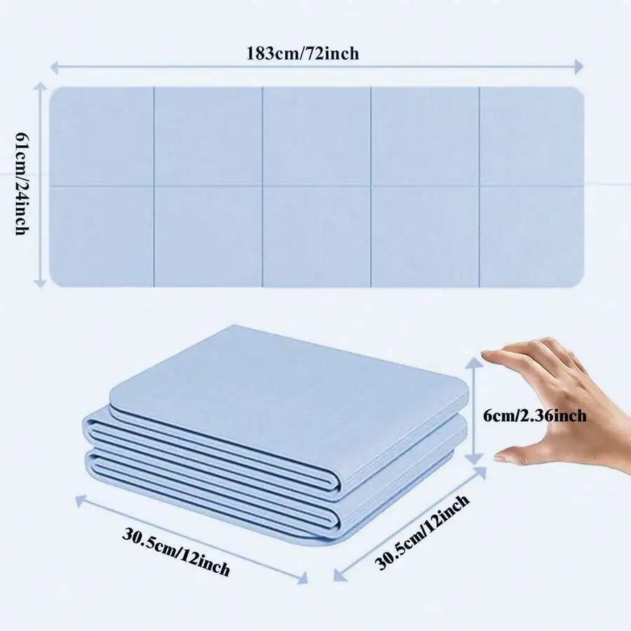 1pc Folding Yoga Mat Thick Water Proof Comfortable No-Slip Yoga Mat