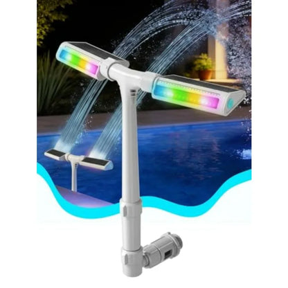 Auto Light-Sensing Pool Sprinkler Fountain: Solar Pool Fountain w 7-Color 4-Mode LED Lights