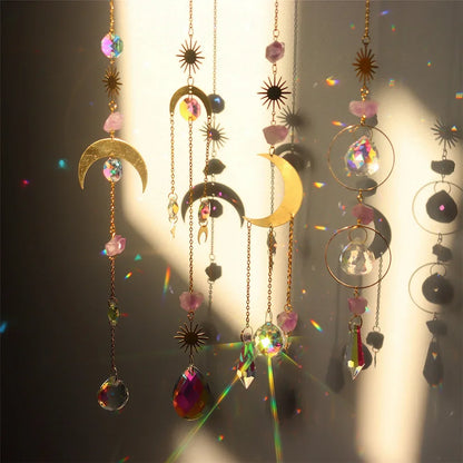 Crystal Wind Chime Star Moon Sun Catchers