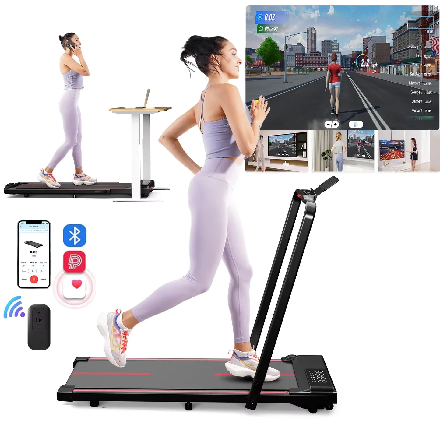 Foldable Under Desk Treadmill Exercise Machine