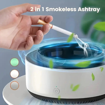 2-in-1 Intelligent Smoke-free Ashtray, Instantly Eliminates The Smell Of Second-hand Smoke, Does Not Include Batteries,