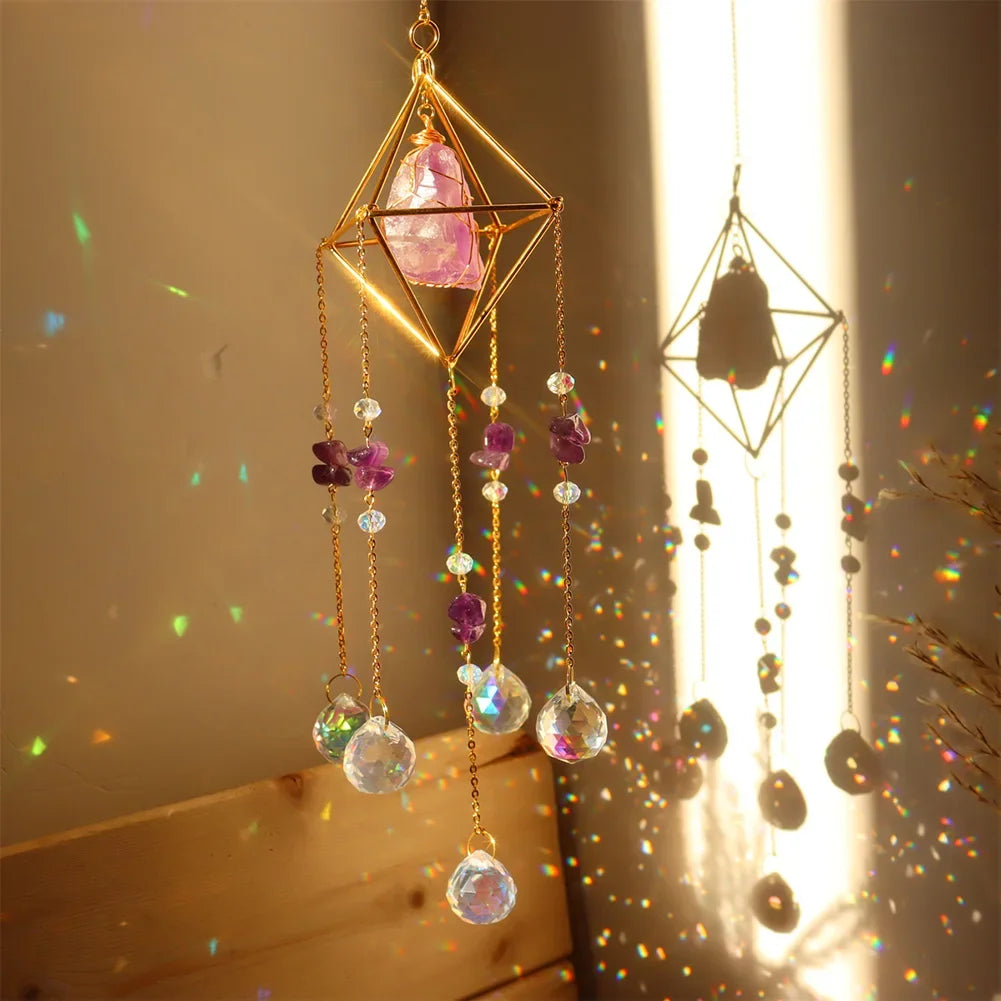 Crystal Wind Chime Star Moon Sun Catchers