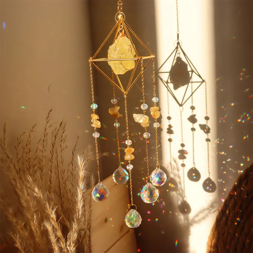 Crystal Wind Chime Star Moon Sun Catchers