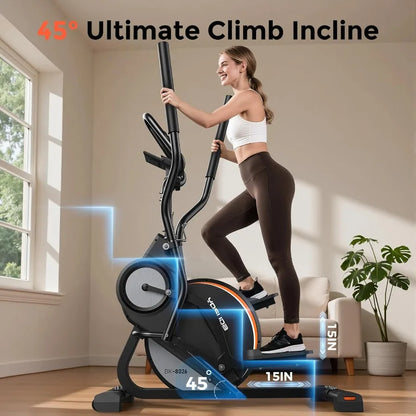 3-in-1 Home Elliptical Machine with 16-Level Resistance Quiet Magnetic System