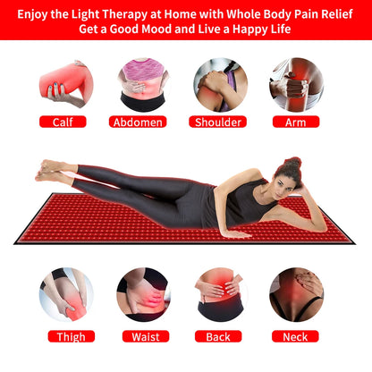 Red Light Full Body Mat Blanket Heat Promotes Circulation Relaxes Whole Body