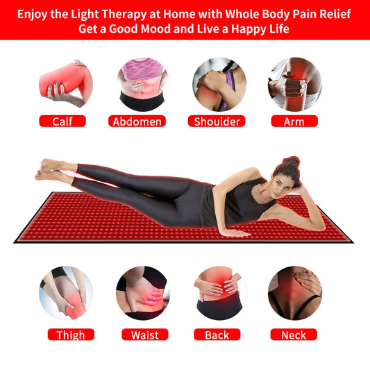 Red Light Full Body Mat Blanket Heat Promotes Circulation Relaxes Whole Body
