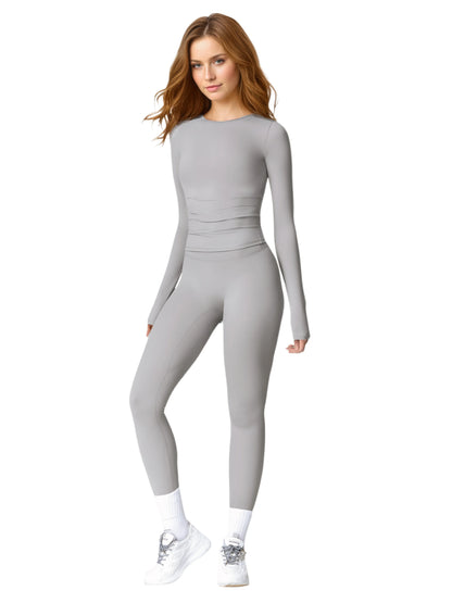 Women's 2PCS Yoga Pilates Gym Set, High Waist Breathable Quick Dry Workout Tracksuit