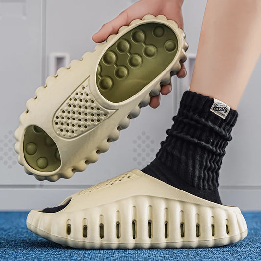 Spring Summer Men's Massage Indoor Outdoor Slippers/Sandals, Beach Casual Comfortable Shoes/Home Slippers