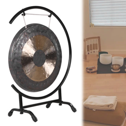 18in Sound Healing Gong on The Seaside C-Stand Traditional Gong with Mallet for Therapy Yoga