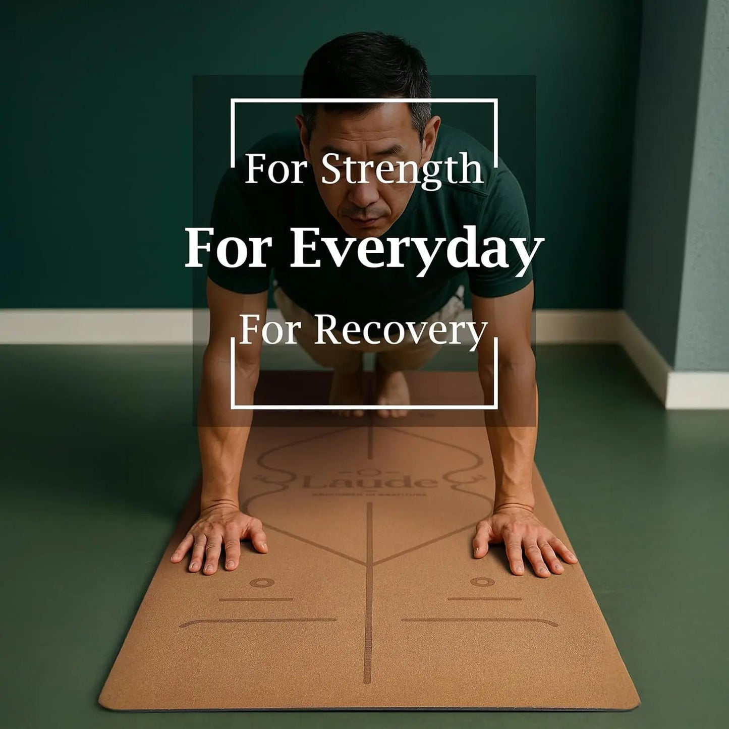 Eco-Friendly Non-Slip Cork Yoga Mat, Thick Cushioning, Alignment Lines