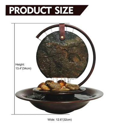 Tabletop Waterfall Moon Fountain, Soothing Rain Sound, Relaxing Meditation Fountain
