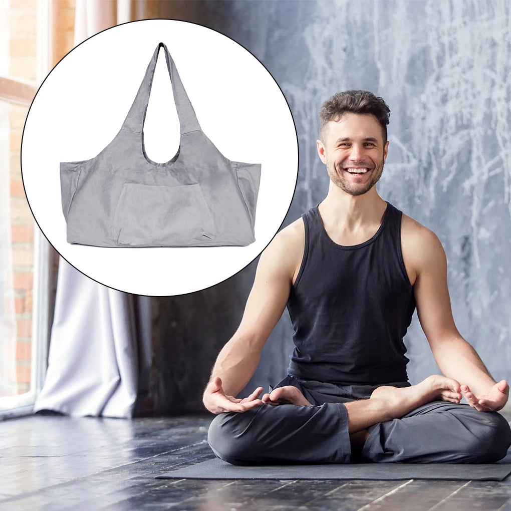 Canvas Yoga Mat Bag Storage Pouch Sports Tote Training Shoes Pocket