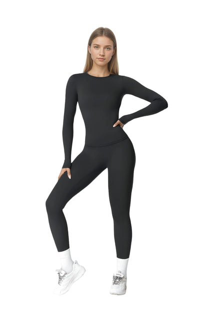 Women's 2PCS Yoga Pilates Gym Set, High Waist Breathable Quick Dry Workout Tracksuit