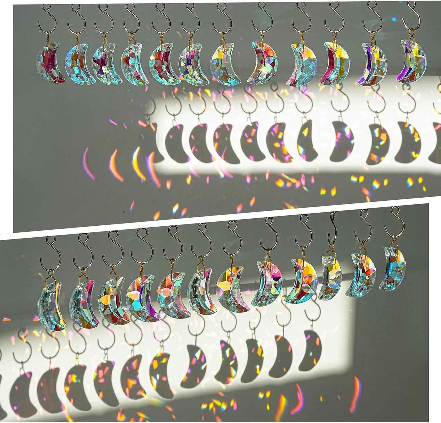 Crystal Suncatcher Prisms for Windows, Rainbow Maker with Color Glass