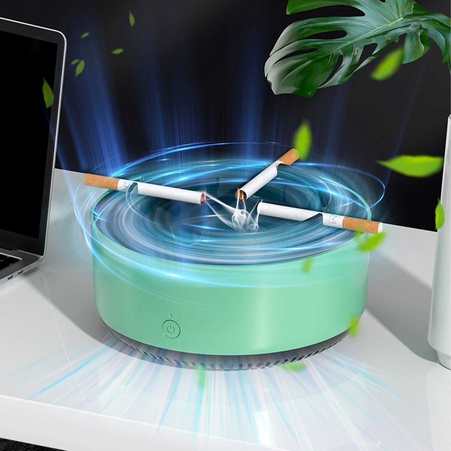 2-in-1 Intelligent Smoke-free Ashtray, Instantly Eliminates The Smell Of Second-hand Smoke, Does Not Include Batteries,