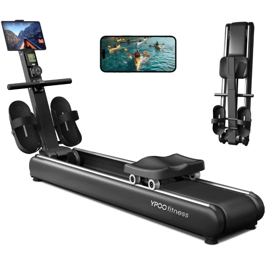 Foldable Magnetic Rowing Machines 16 Levels Quiet Resistance
