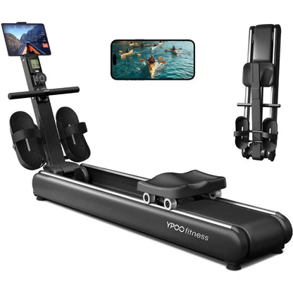Foldable Magnetic Rowing Machines 16 Levels Quiet Resistance