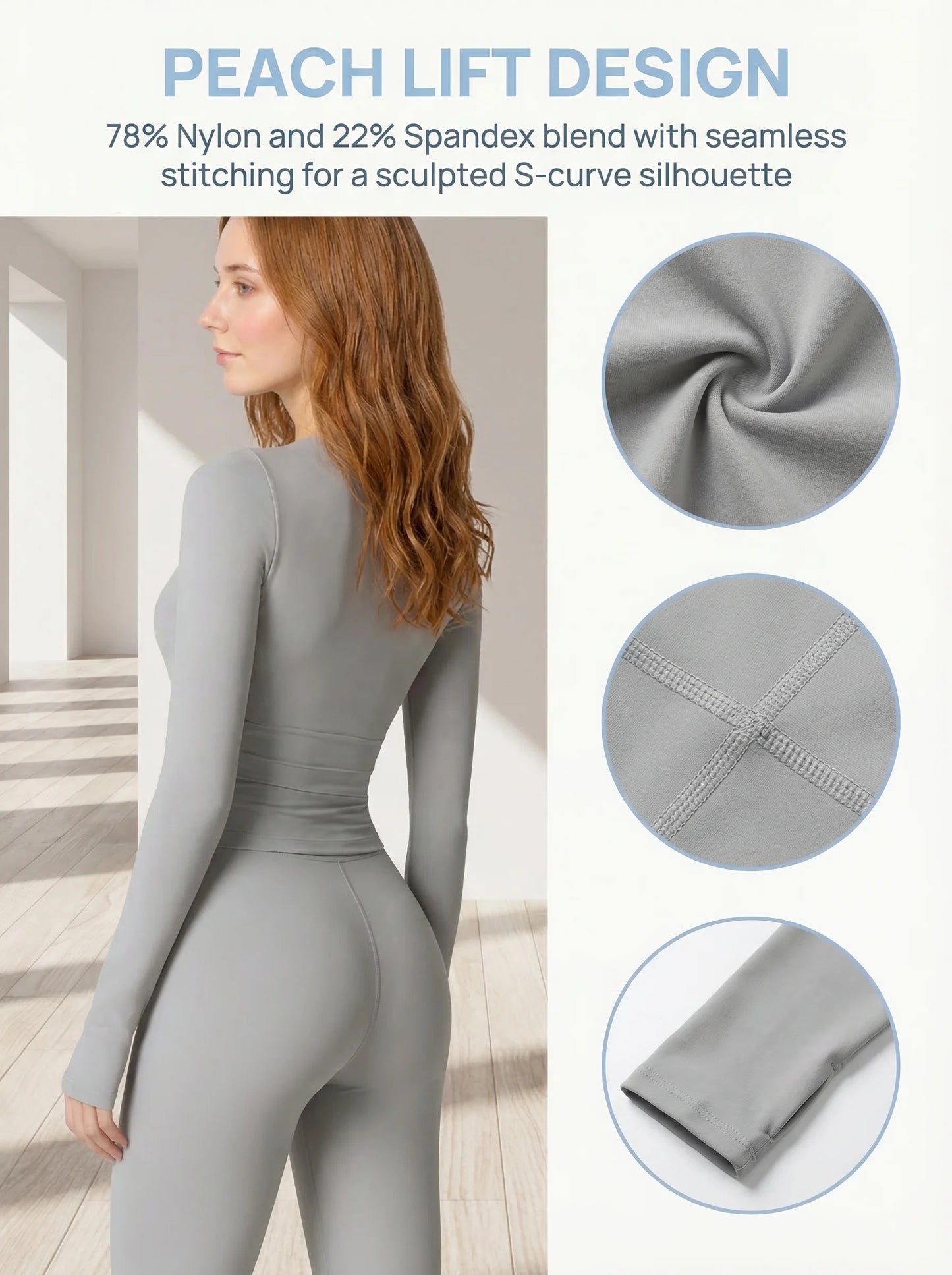 Women's 2PCS Yoga Pilates Gym Set, High Waist Breathable Quick Dry Workout Tracksuit