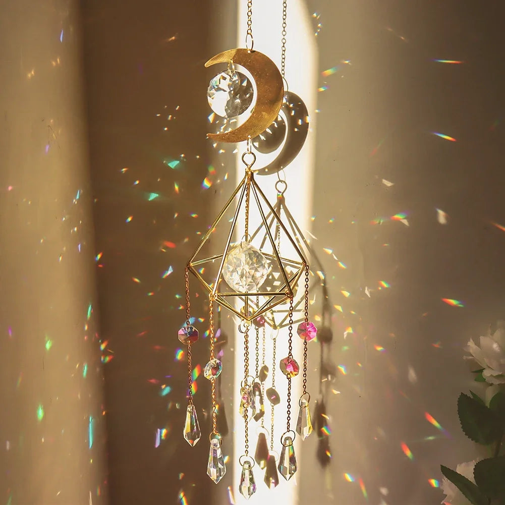 Crystal Wind Chime Star Moon Sun Catchers