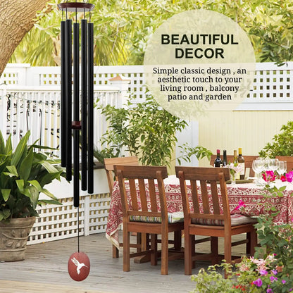 Large Outdoor Wind Chimes with Deep Tone, 5 Tuned Aluminum Tubes, S Hook