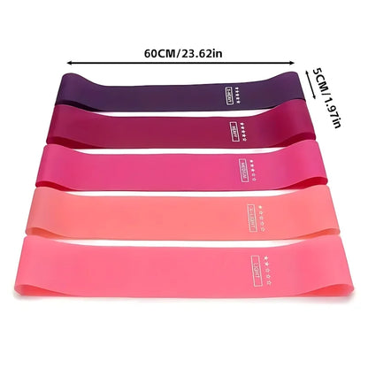5 Piece Exercise Resistance Bands, Latex Loop Set. For Strength Training, Home & Travel