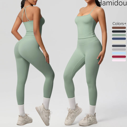 Halter Yoga Tummy Control Slimming Gym Suit