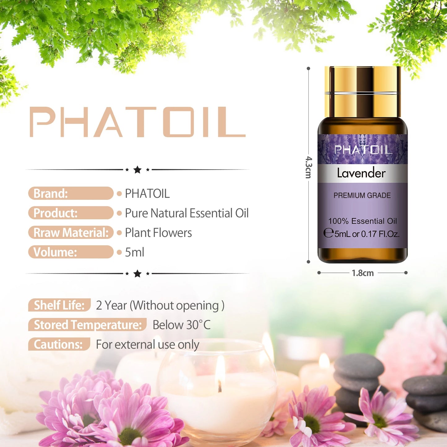 15pcs Natural Plant Aroma Essential Oil set: Eucalyptus Vanilla Mint Lavender Rose Tea Tree Oil