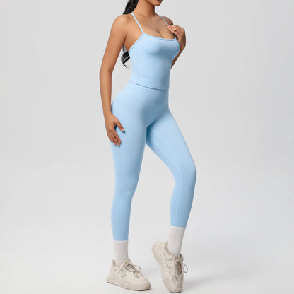 Halter Yoga Tummy Control Slimming Gym Suit