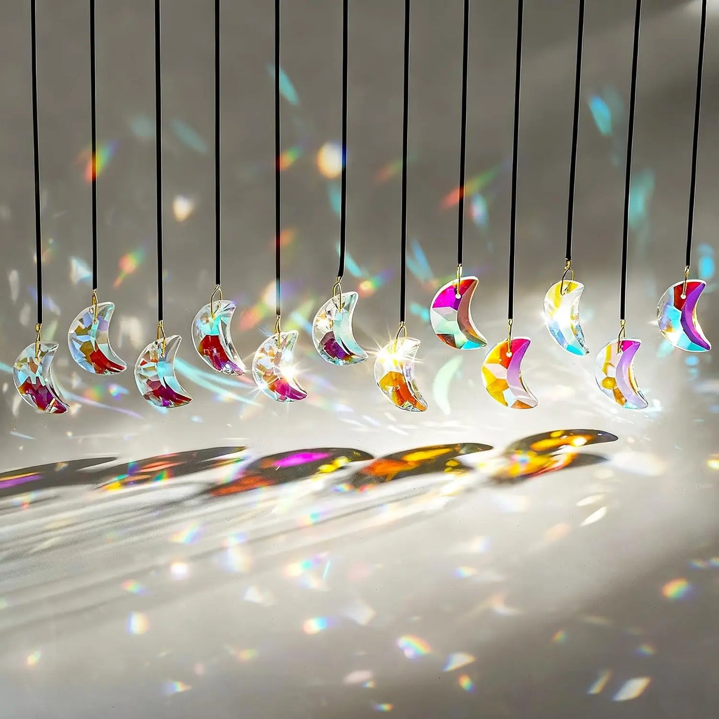 Crystal Suncatcher Prisms for Windows, Rainbow Maker with Color Glass