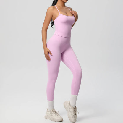 Halter Yoga Tummy Control Slimming Gym Suit