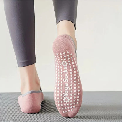 1pair Non-Slip One Size Yoga Socks Grip Fitness Sport Socks for Ballet Dance Pilates Home Training Women