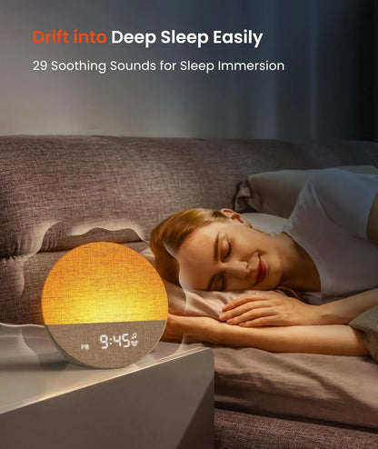 Sunrise Alarm Clock with Soothing Sounds, Dimmable Night Light, Customizable Sleep Routines